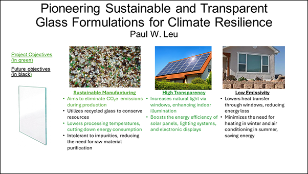 summary slide for Paul Leu's glass project