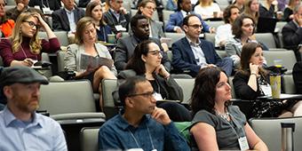 attendees in seats during Sustainability Conference session