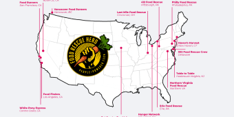 Slide detail of United States map showing where project work is reaching community organizations